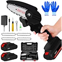 Los mejores  - Mini Motosierra De Mano- 4 Pulgadas- EléCtricas InaláMbricas- Motosierras EléCtricas PortáTiles De 24 V Y 500 W- Tijeras…